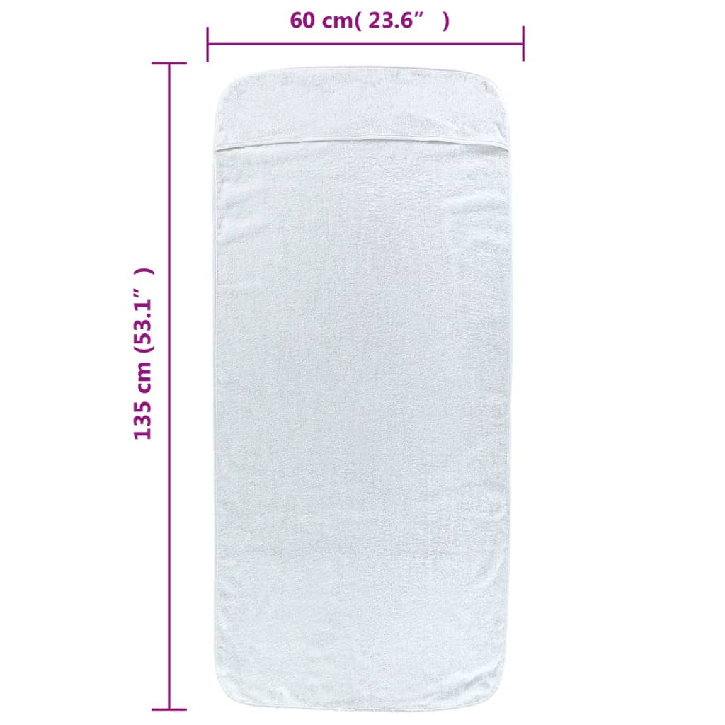 4 db fehér 400 gsm szövet strandtörölköző 60 x 135 cm