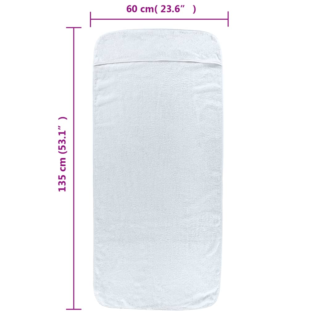6 db fehér 400 gsm szövet strandtörölköző 60 x 135 cm