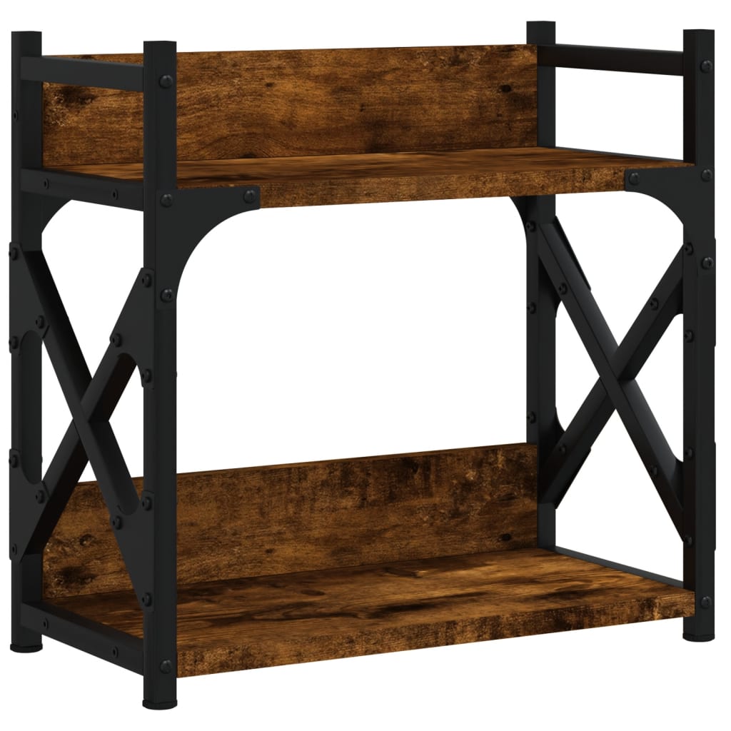 2-szintes füstös tölgyszínű nyomtatóállvány 40x20x40 cm