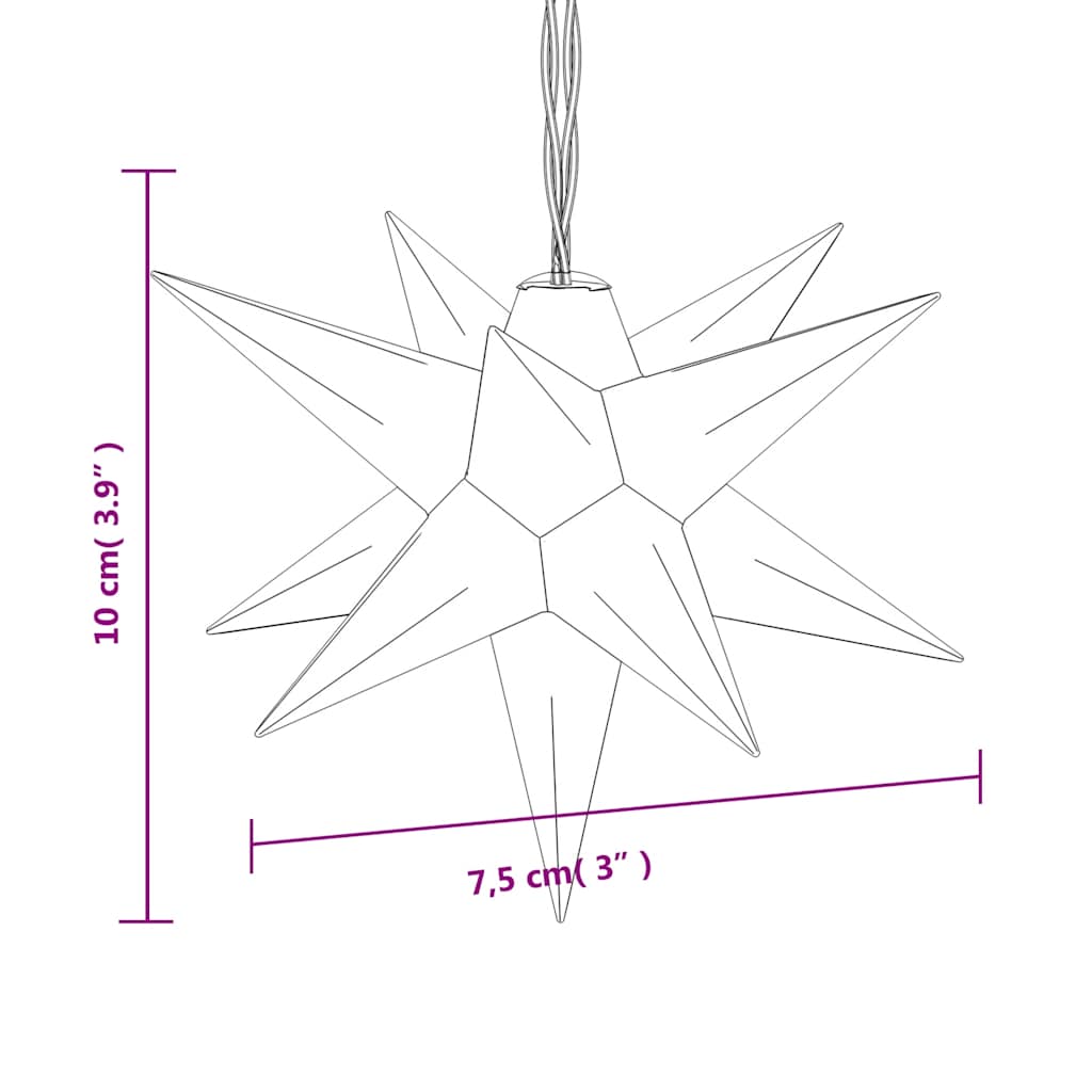 10 db fehér karácsonyi lámpa led-del 10 cm