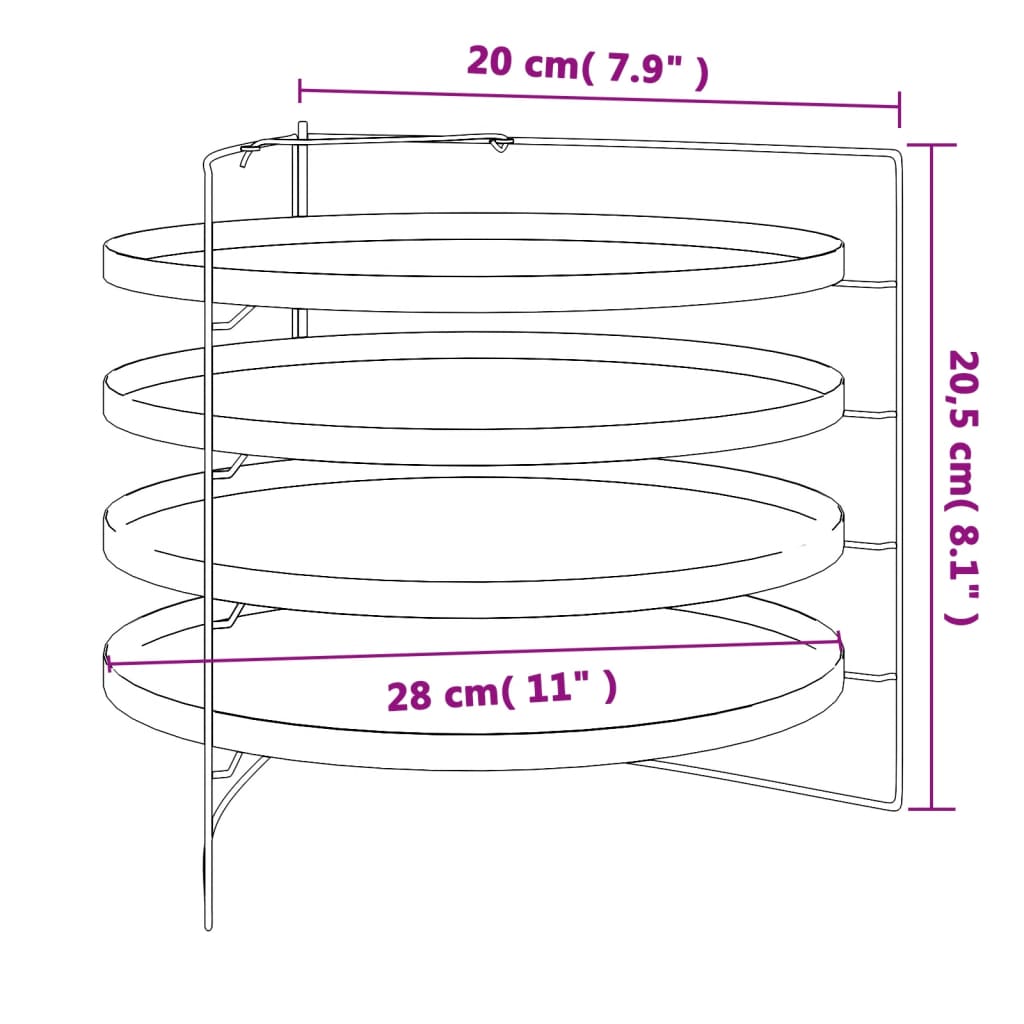 4 db pizza serpenyő acél állvánnyal ø 28 cm 4 db pizza serpenyő acél állvánnyal ø 28 cm