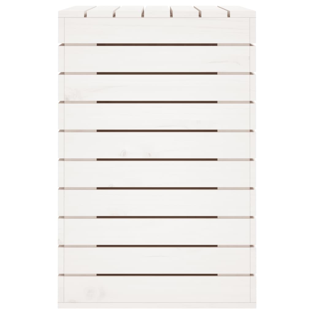 Fehér tömör fenyőfa szennyeskosár 88,5x44x66 cm