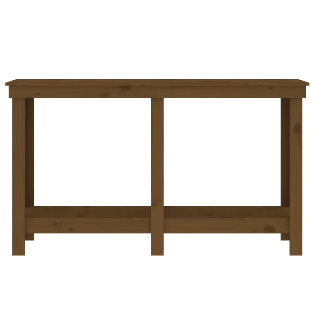 Mézbarna tömör fenyőfa munkapad 140 x 50 x 80 cm