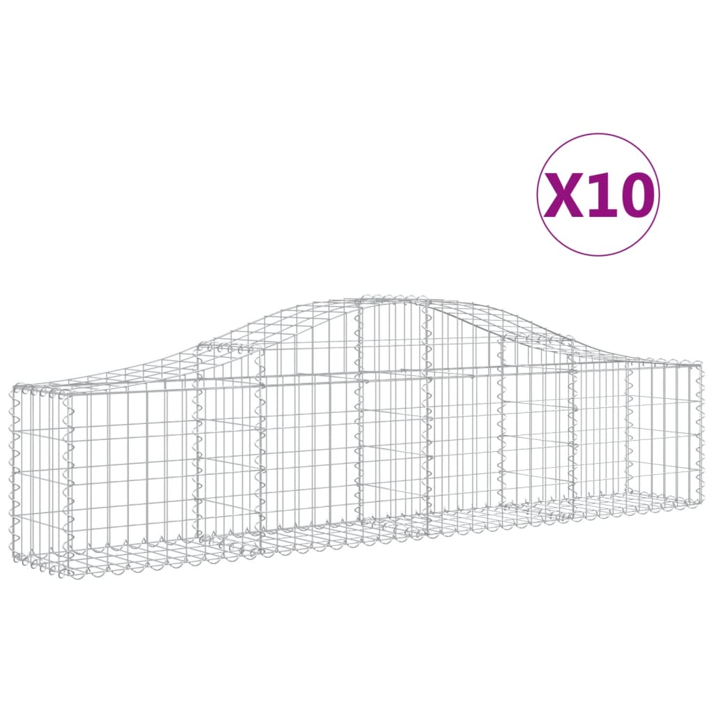 10 db íves horganyzott vas gabion kosár 200x30x40/60 cm