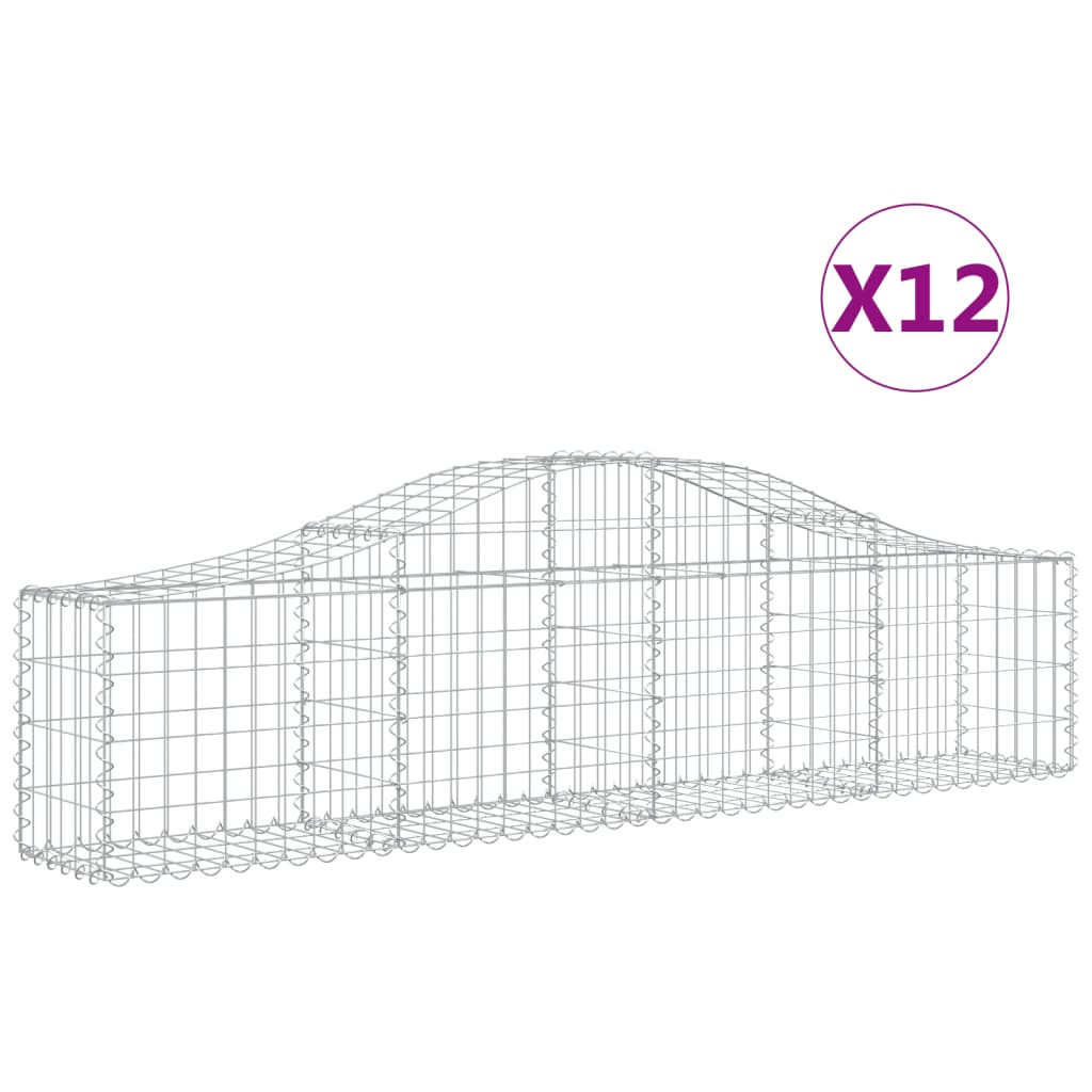 12 db íves horganyzott vas gabion kosár 200x30x40/60 cm