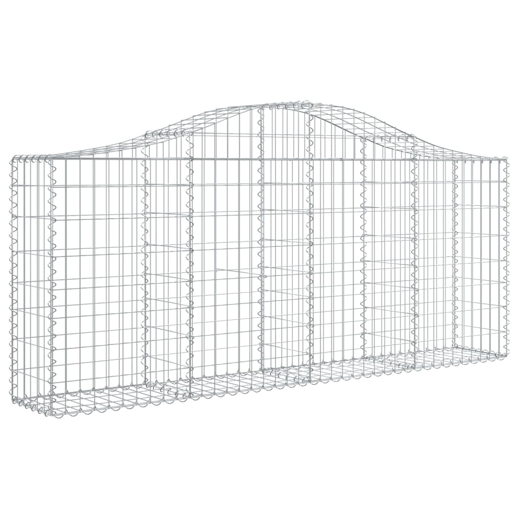 4 db íves horganyzott vas gabion kosár 200x30x80/100 cm