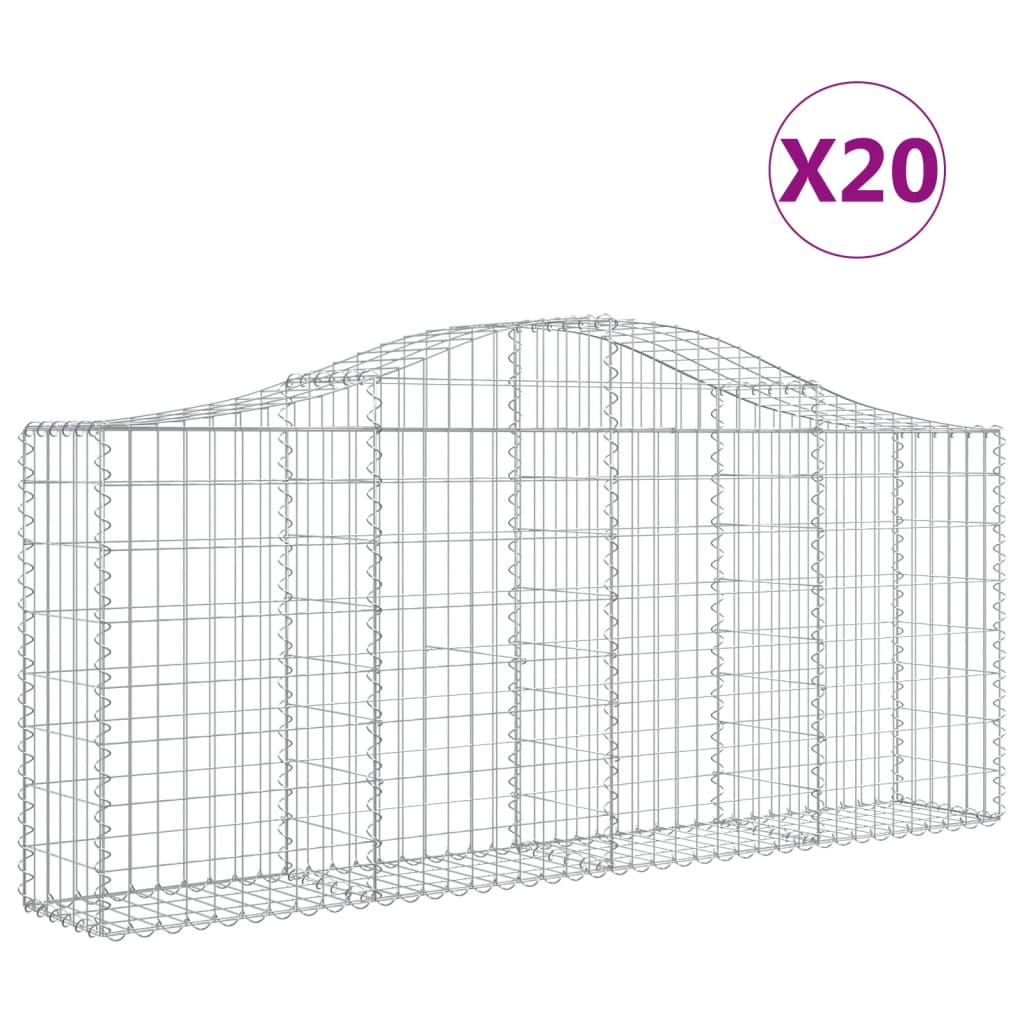 20 db íves horganyzott vas gabion kosár 200x30x80/100 cm