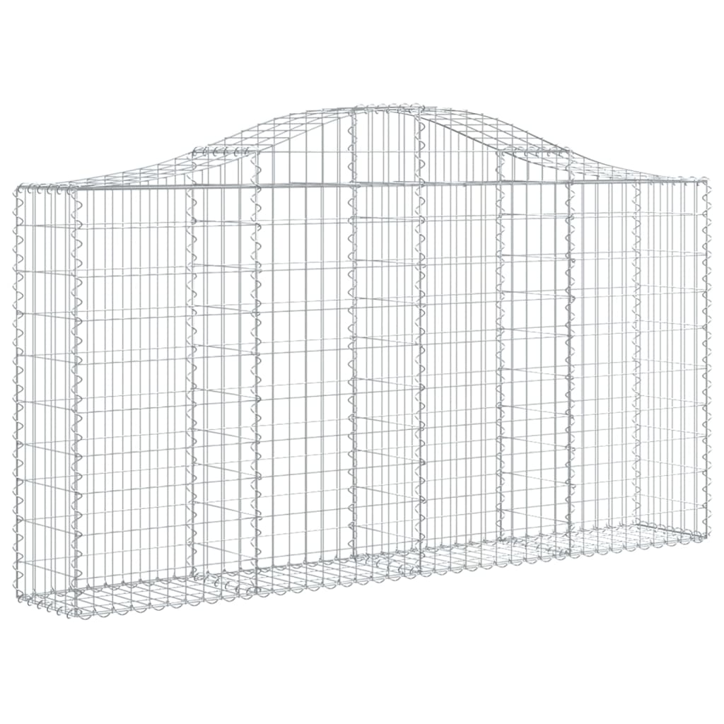 6 db íves horganyzott vas gabion kosár 200x30x100/120 cm