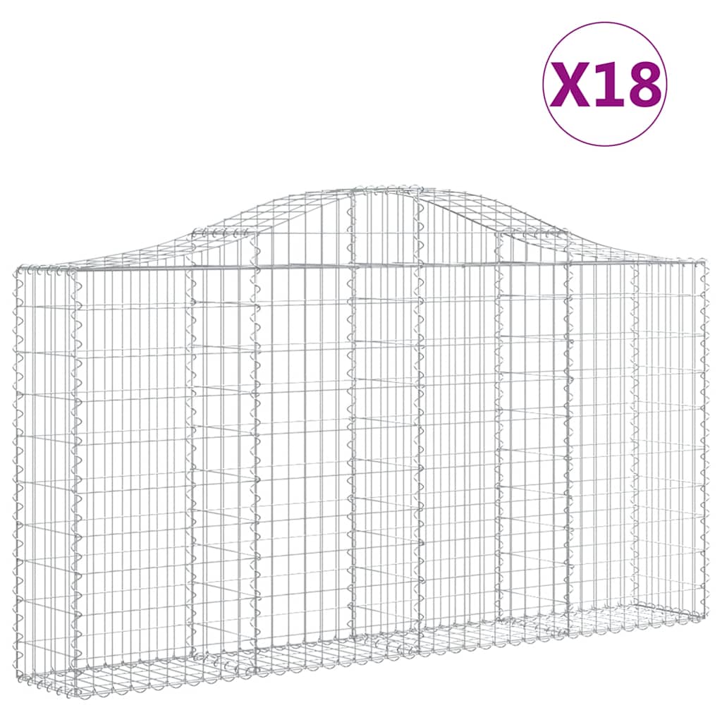 18 db íves horganyzott vas gabion kosár 200x30x100/120 cm