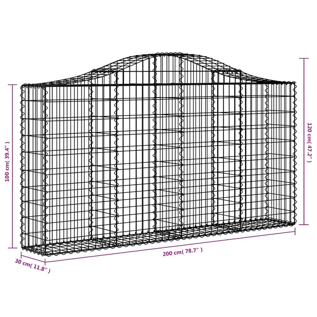 18 db íves horganyzott vas gabion kosár 200x30x100/120 cm