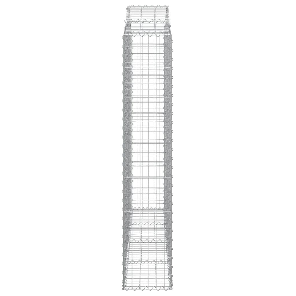 2 db íves horganyzott vas gabion kosár 200x30x160/180 cm
