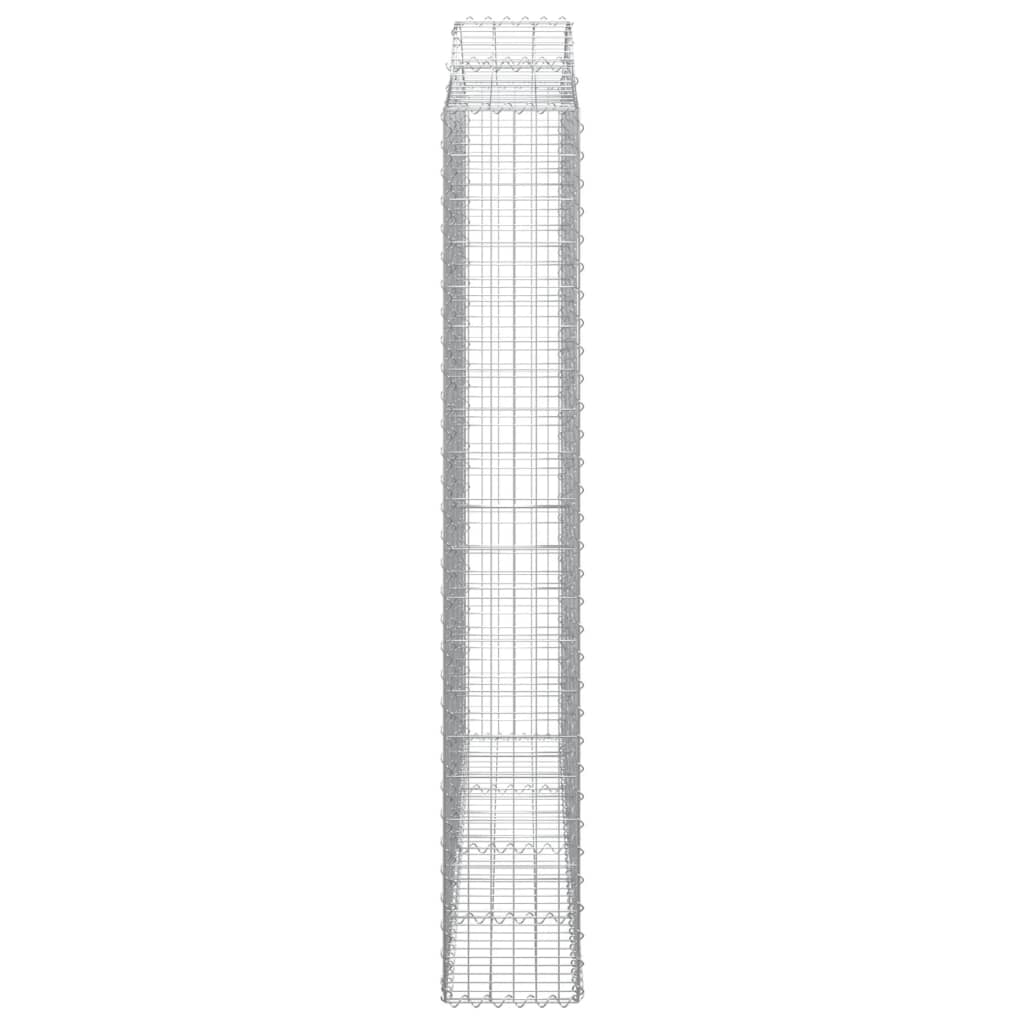 2 db íves horganyzott vas gabion kosár 200 x 30 x 200/220 cm