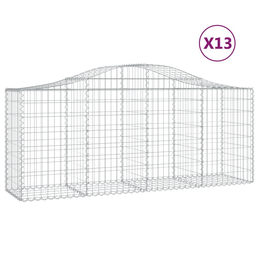 13 db íves horganyzott vas gabion kosár 200x50x80/100 cm