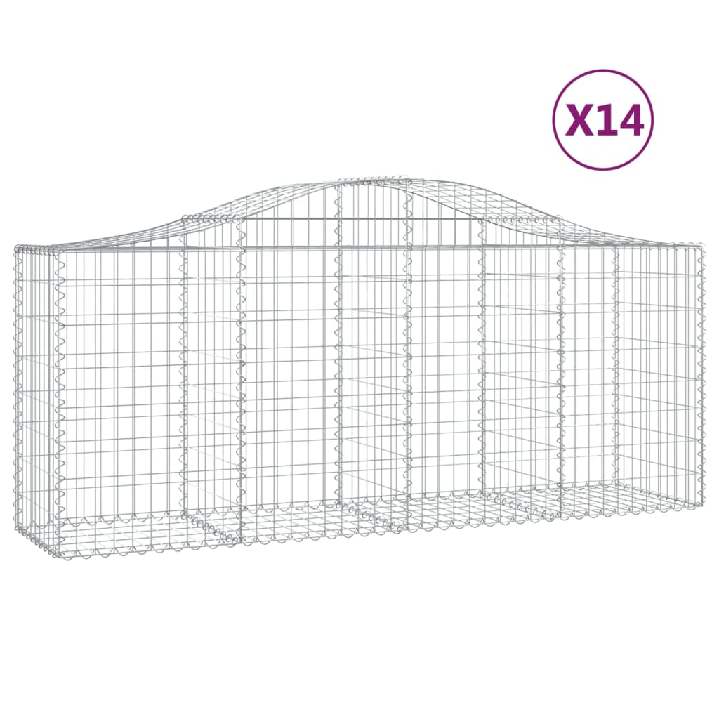 14 db íves horganyzott vas gabion kosár 200x50x80/100 cm