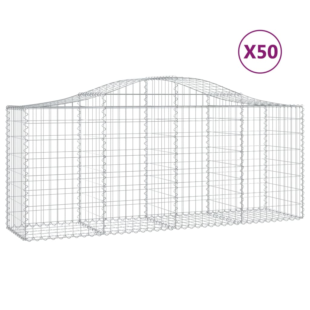50 db íves horganyzott vas gabion kosár 200x50x80/100 cm