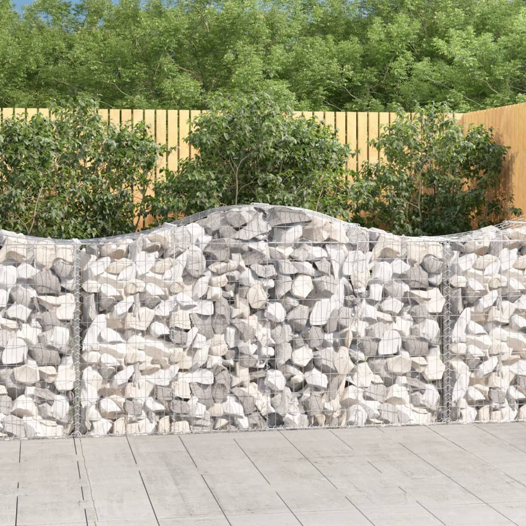 6 db íves horganyzott vas gabion kosár 200 x 50 x 100/120 cm