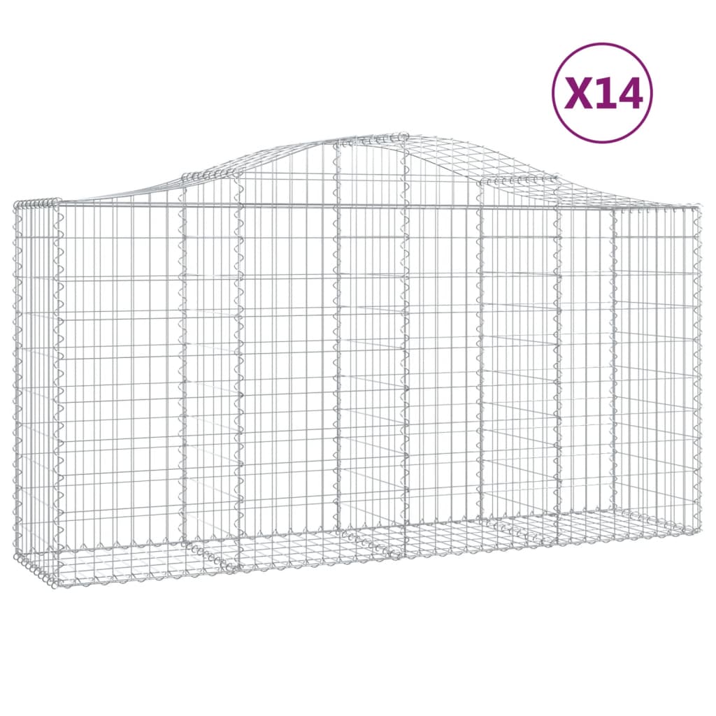 14 db íves horganyzott vas gabion kosár 200x50x100/120 cm