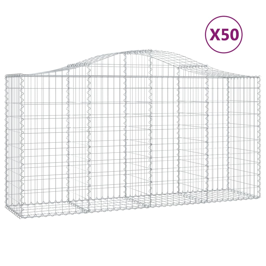 50 db íves horganyzott vas gabion kosár 200x50x100/120 cm