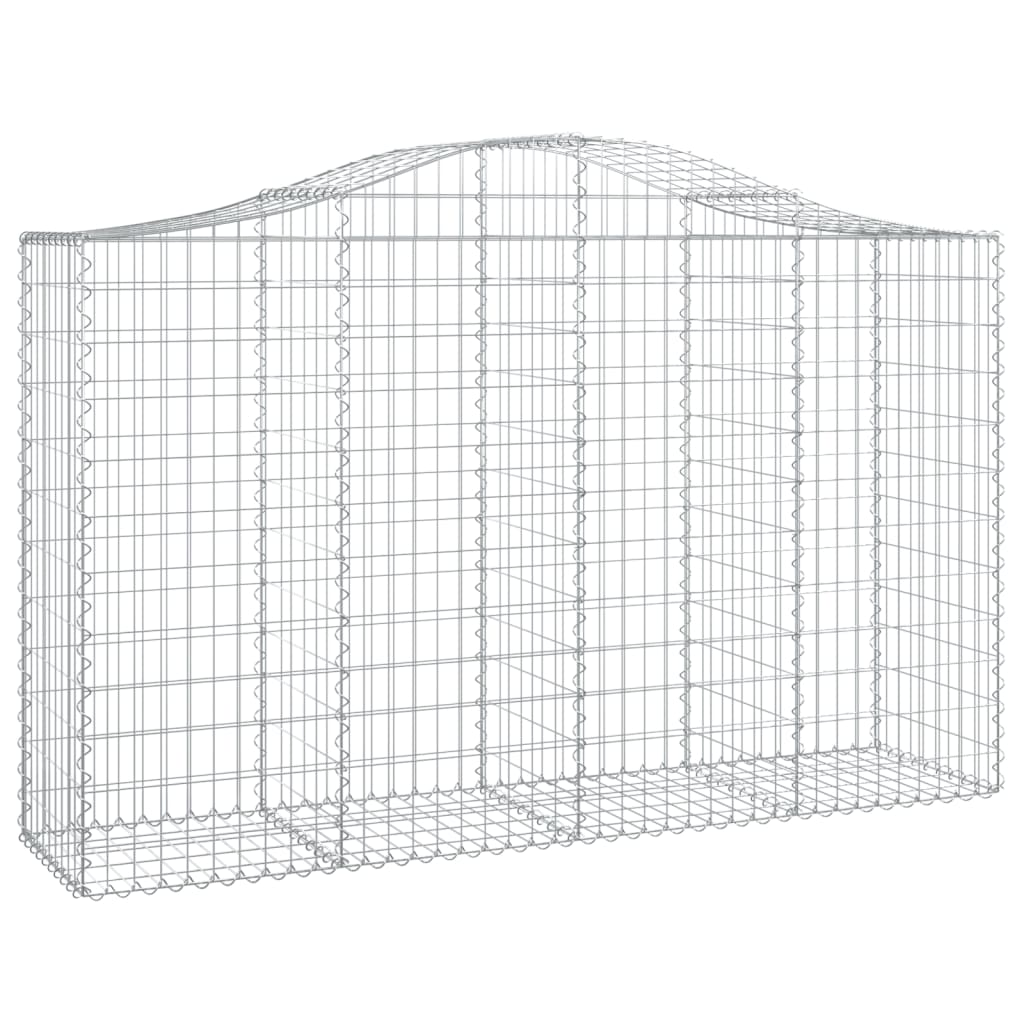 6 db íves horganyzott vas gabion kosár 200x50x120/140 cm
