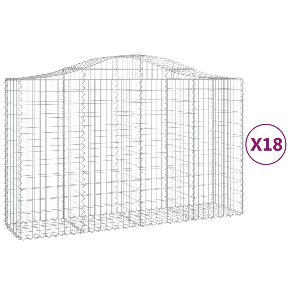 18 db íves horganyzott vas gabion kosár 200x50x120/140 cm