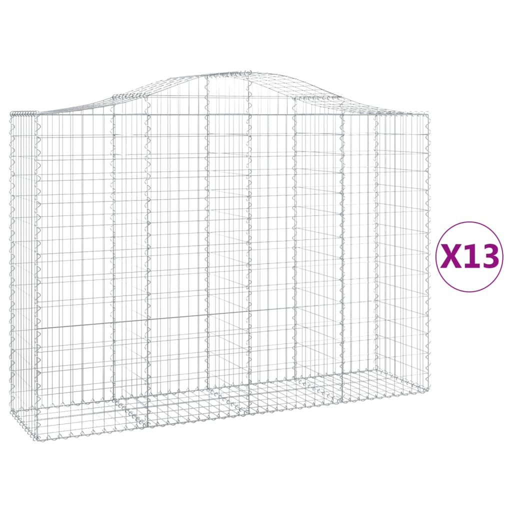13 db íves horganyzott vas gabion kosár 200x50x140/160 cm