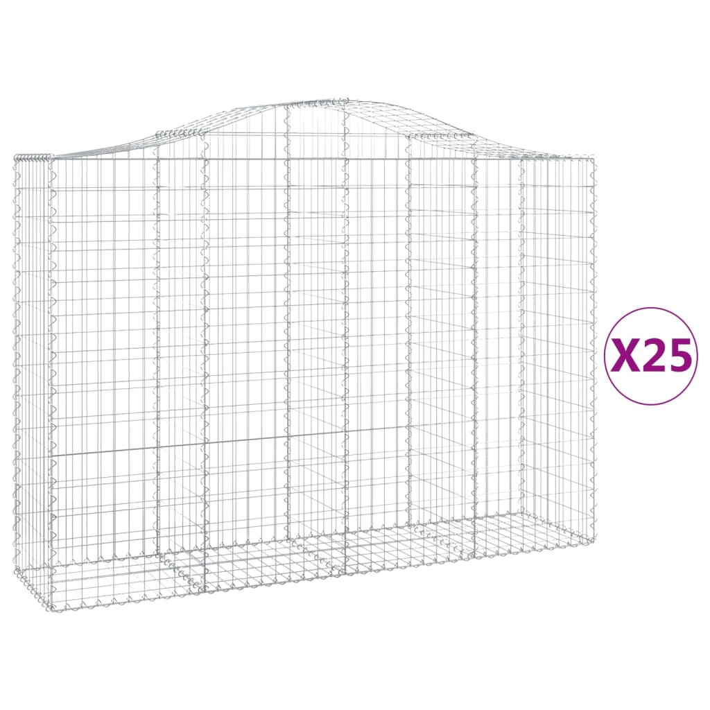25 db íves horganyzott vas gabion kosár 200x50x140/160 cm