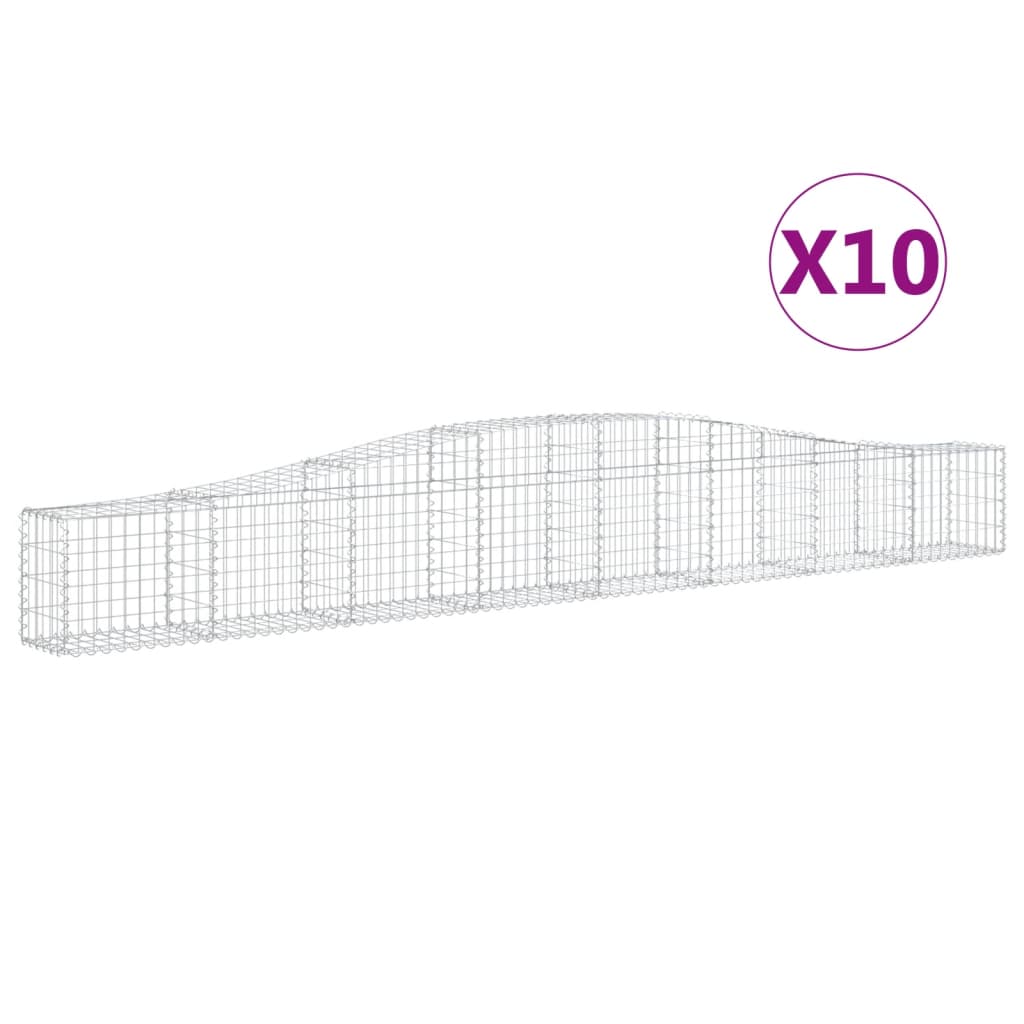 10 db íves horganyzott vas gabion kosár 400x30x40/60 cm