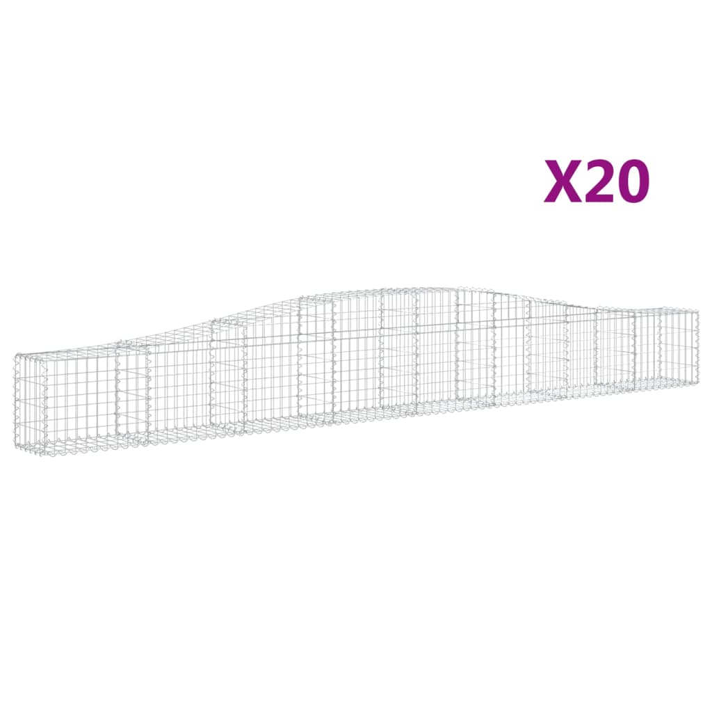 20 db íves horganyzott vas gabion kosár 400x30x40/60 cm