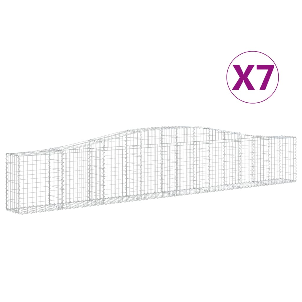 7 db íves horganyzott vas gabion kosár 400x30x60/80 cm