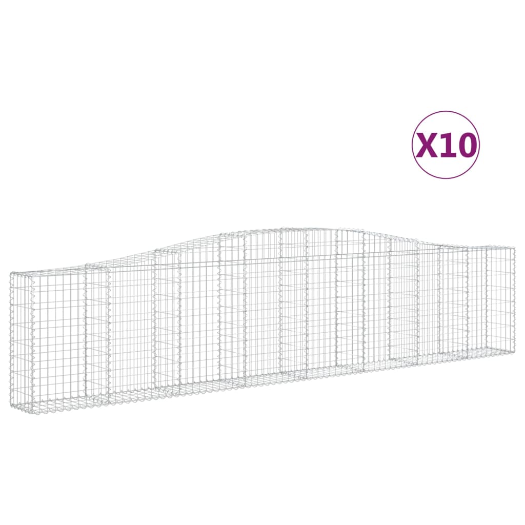 10 db íves horganyzott vas gabion kosár 400x30x80/100 cm