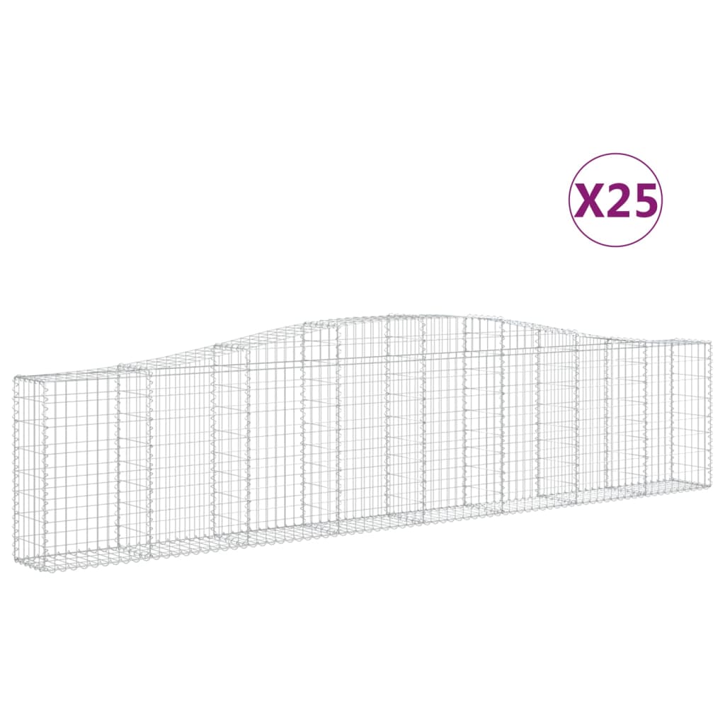 25 db íves horganyzott vas gabion kosár 400x30x80/100 cm