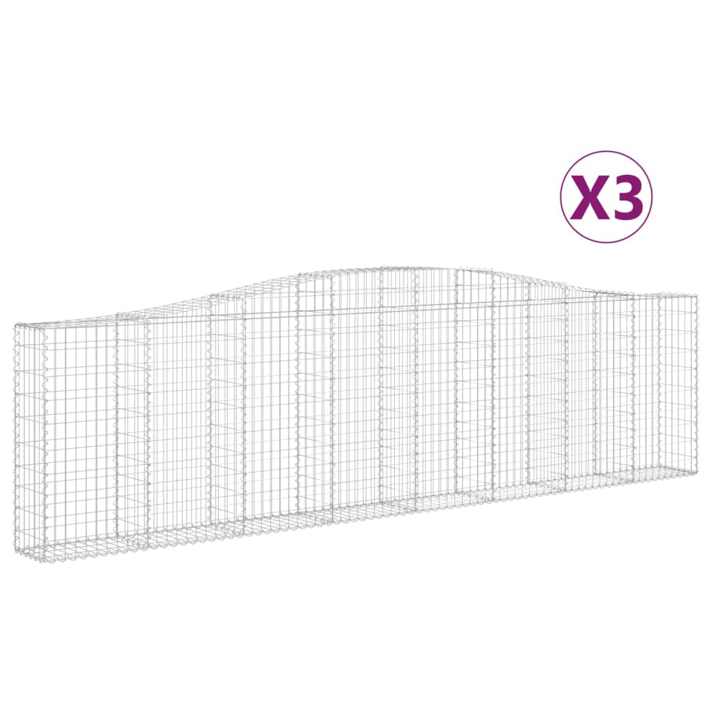 3 db íves horganyzott vas gabion kosár 400x30x100/120 cm