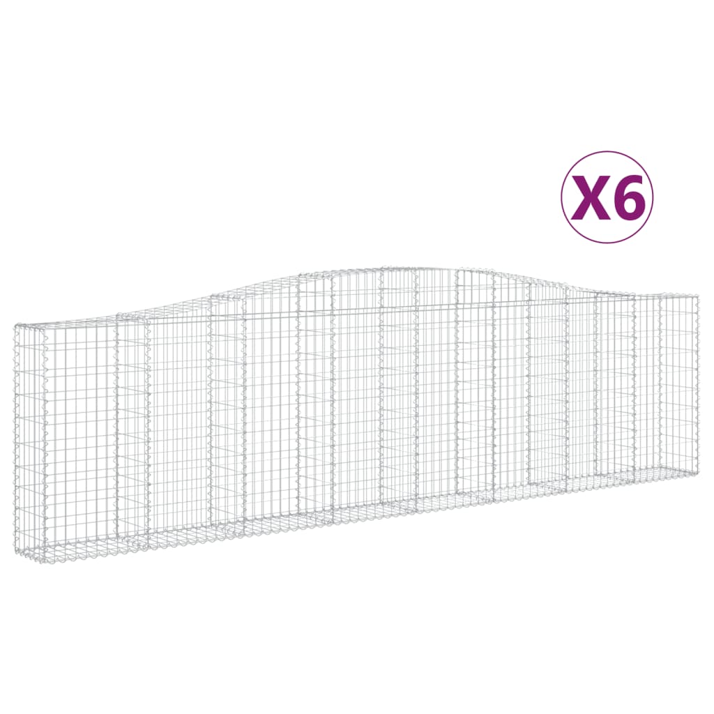 6 db íves horganyzott vas gabion kosár 400x30x100/120 cm