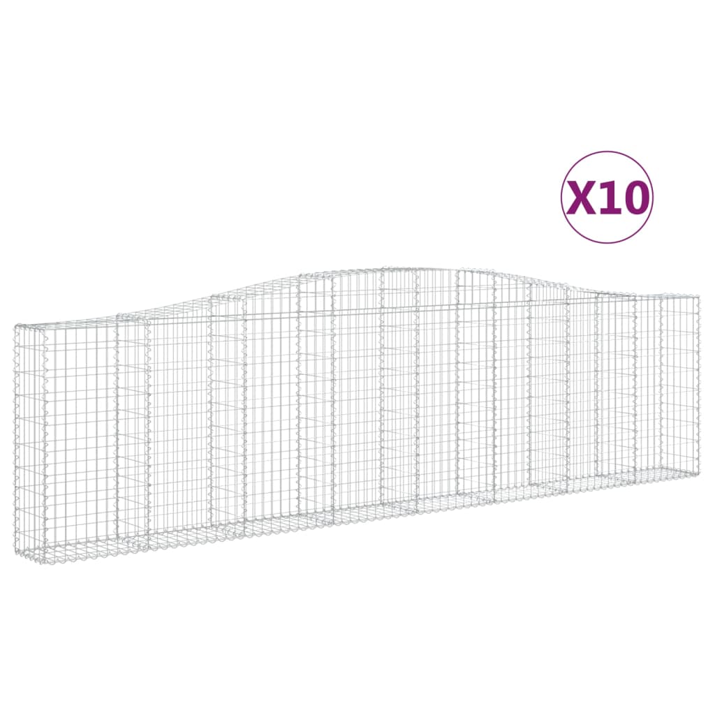 10 db íves horganyzott vas gabion kosár 400x30x100/120 cm