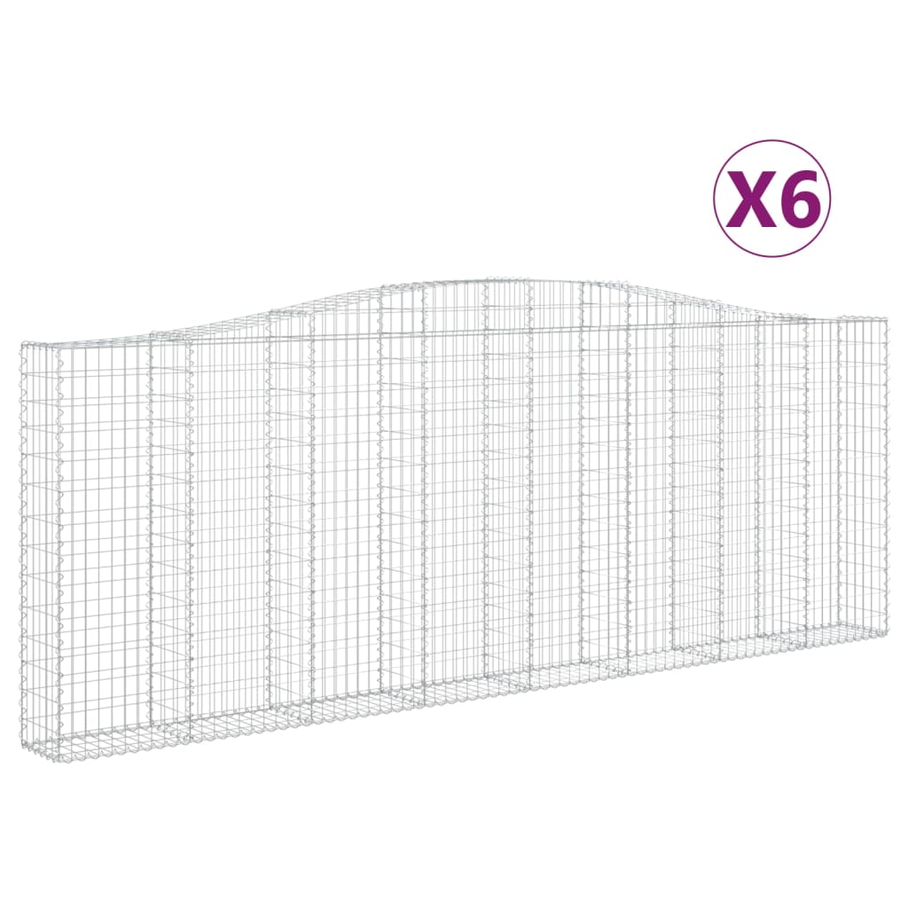 6 db íves horganyzott vas gabion kosár 400x30x140/160 cm