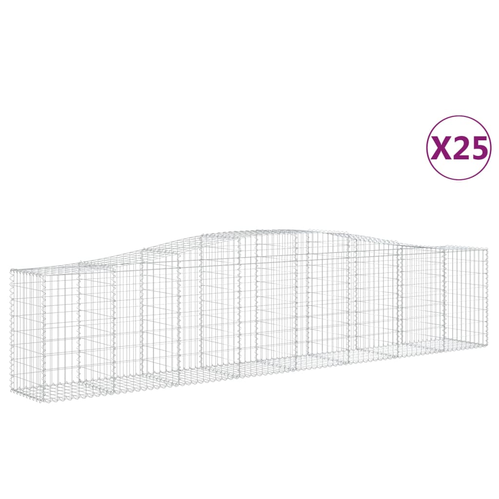 25 db íves horganyzott vas gabion kosár 400x50x80/100 cm