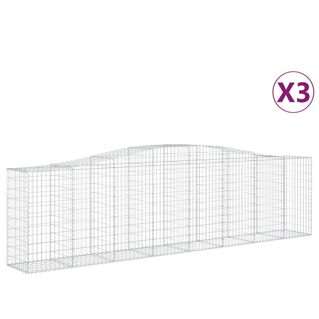 3 db íves horganyzott vas gabion kosár 400x50x100/120 cm