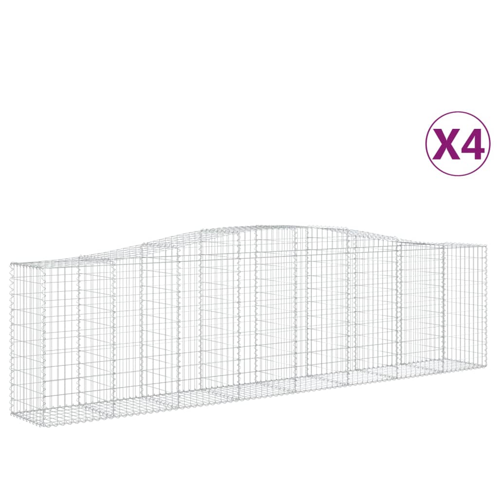 4 db íves horganyzott vas gabion kosár 400x50x100/120 cm