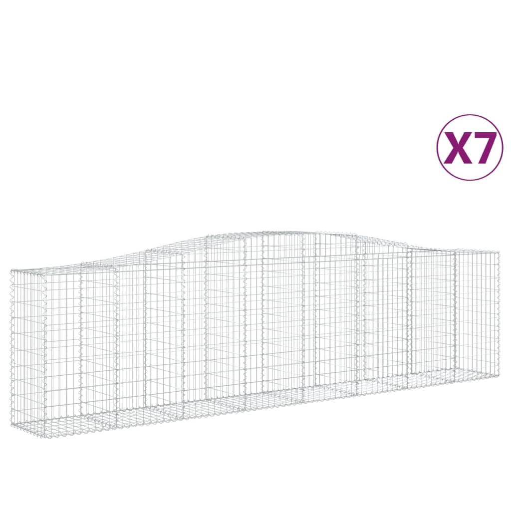 7 db íves horganyzott vas gabion kosár 400x50x100/120 cm