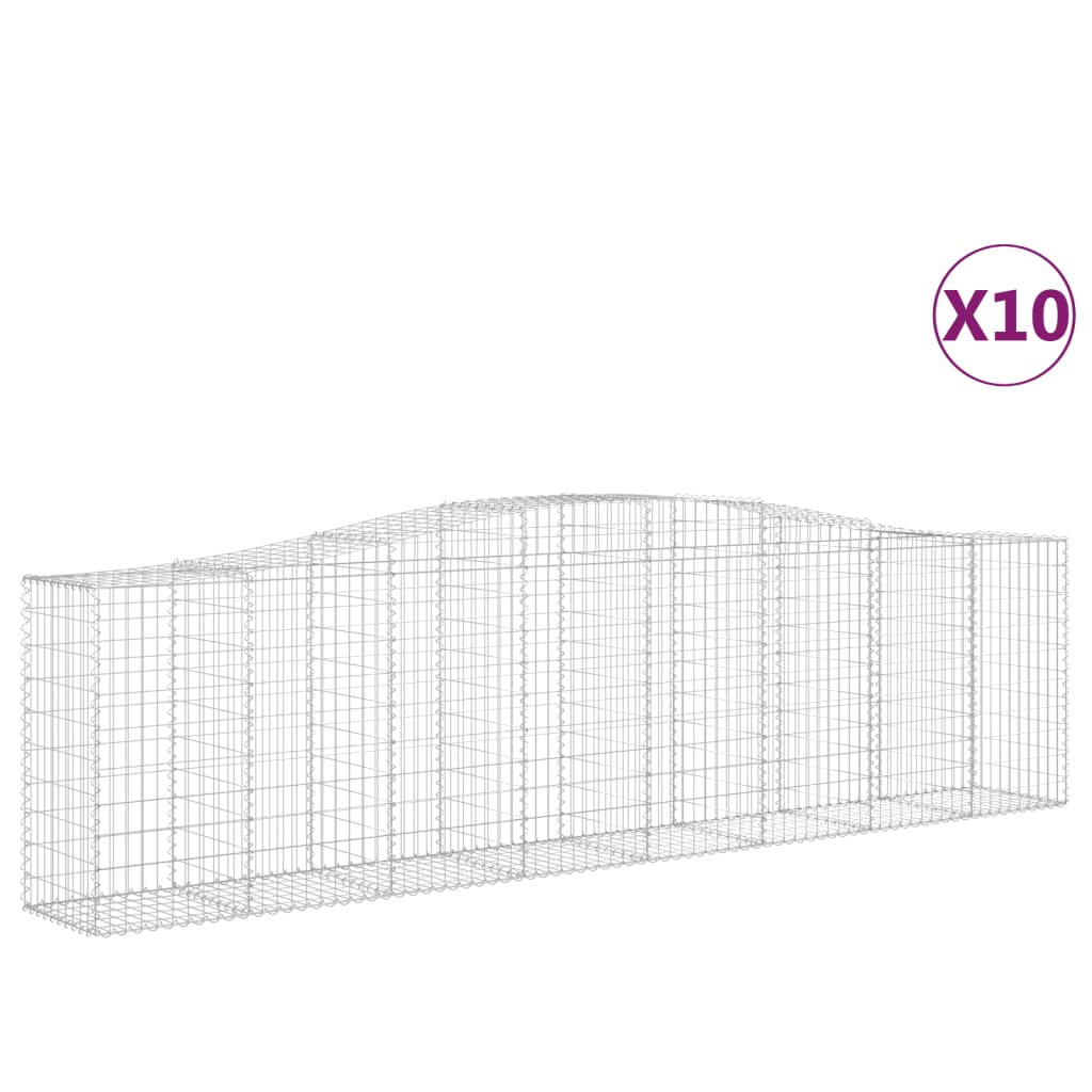 10 db íves horganyzott vas gabion kosár 400x50x100/120 cm