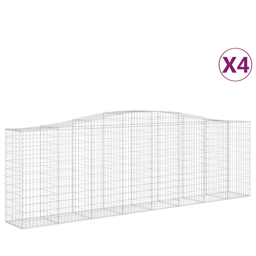 4 db íves horganyzott vas gabion kosár 400x50x120/140 cm