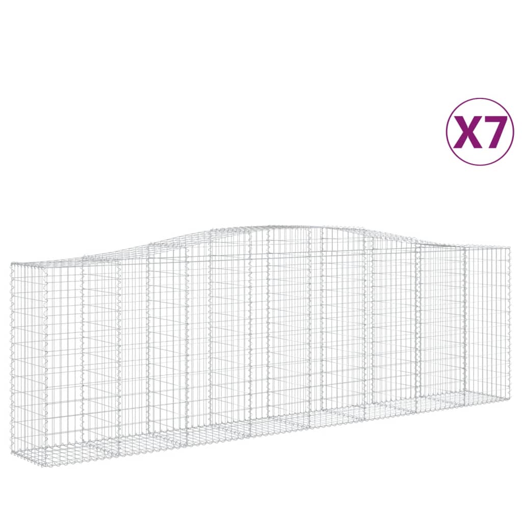 7 db íves horganyzott vas gabion kosár 400x50x120/140 cm