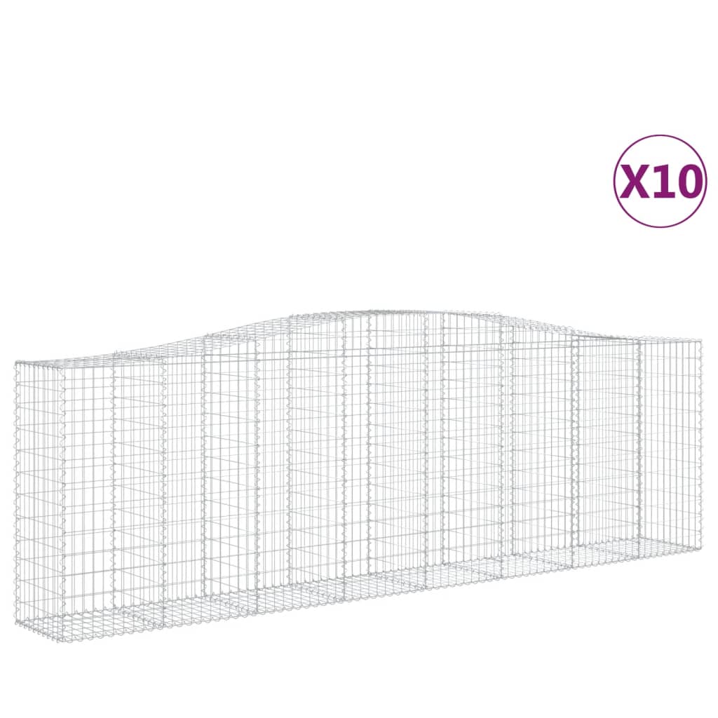 10 db íves horganyzott vas gabion kosár 400x50x120/140 cm