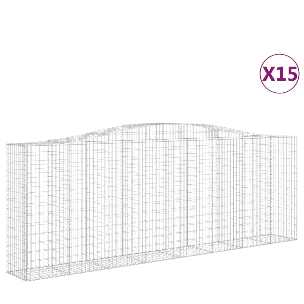 15 db íves horganyzott vas gabion kosár 400x50x140/160 cm