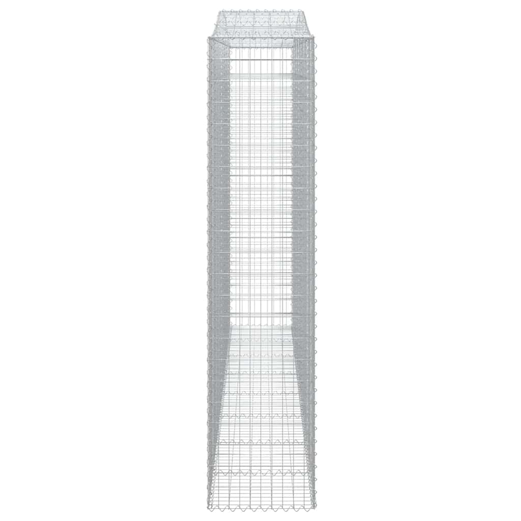 6 db íves horganyzott vas gabion kosár 400x50x220/240 cm