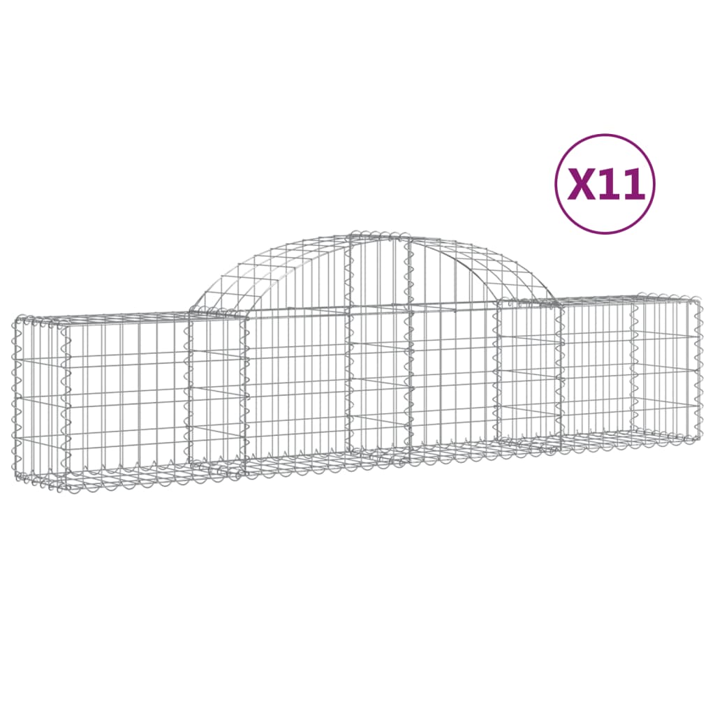 11 db íves horganyzott vas gabion kosár 200x30x40/60 cm