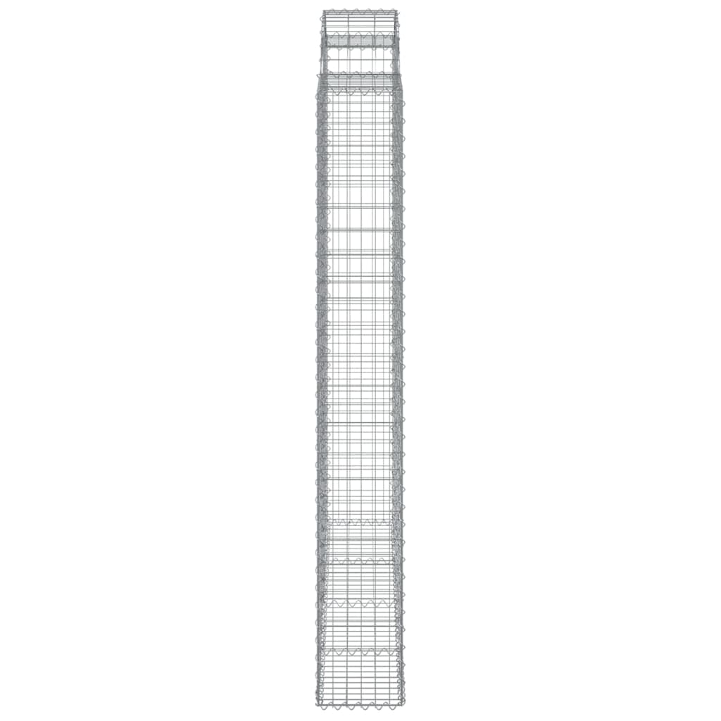 2 db íves horganyzott vas gabion kosár 200x30x220/240 cm