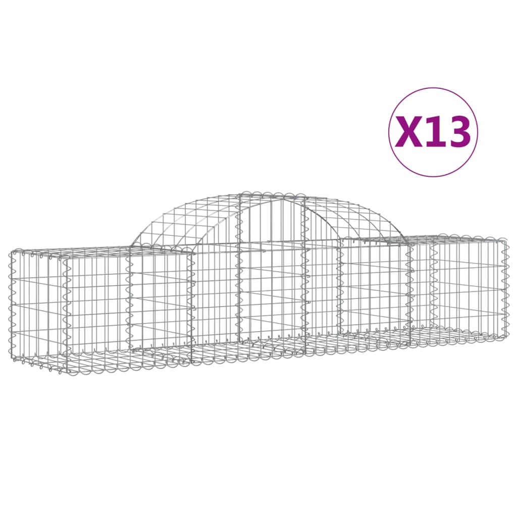 13 db íves horganyzott vas gabion kosár 200x50x40/60 cm
