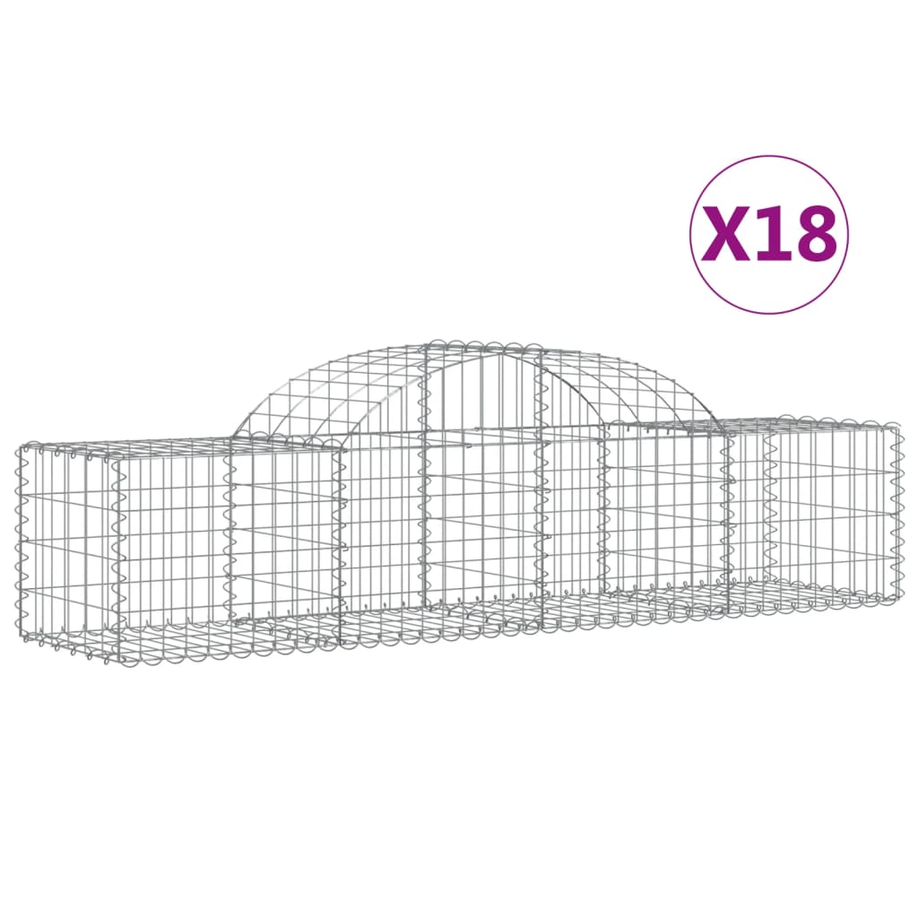 18 db íves horganyzott vas gabion kosár 200x50x40/60 cm