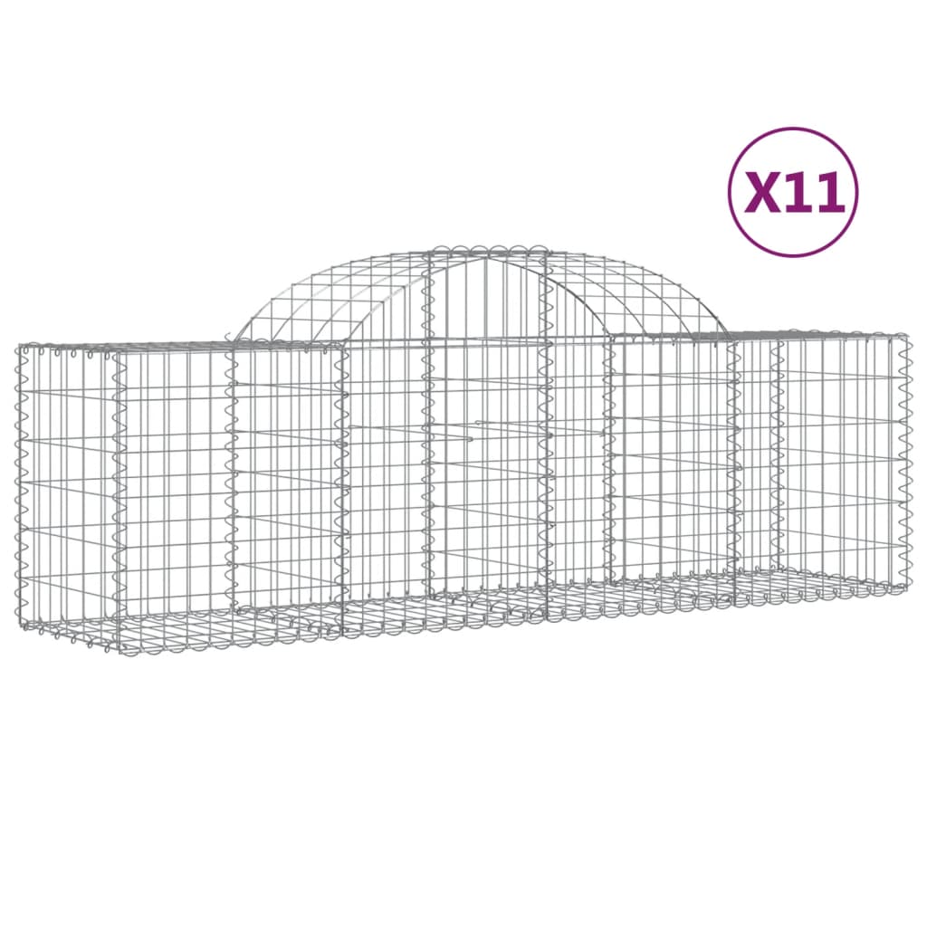11 db íves horganyzott vas gabion kosár 200x50x60/80 cm
